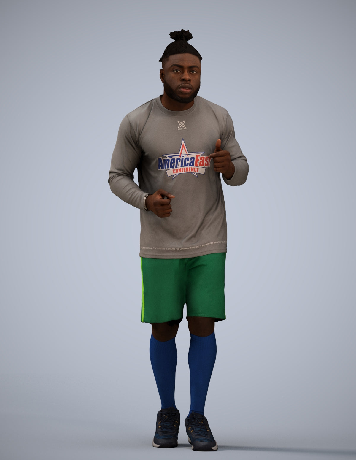 scanned 3D man sport, photogrammetry people for Enscape and V-Ray