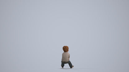photogrammetry 3D boy casual kids, realistic human model archviz FBX, front view render