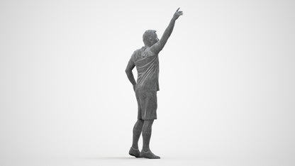 realistic 3D man sport, scanned archviz people for Blender and 3ds Max, wireframe side view