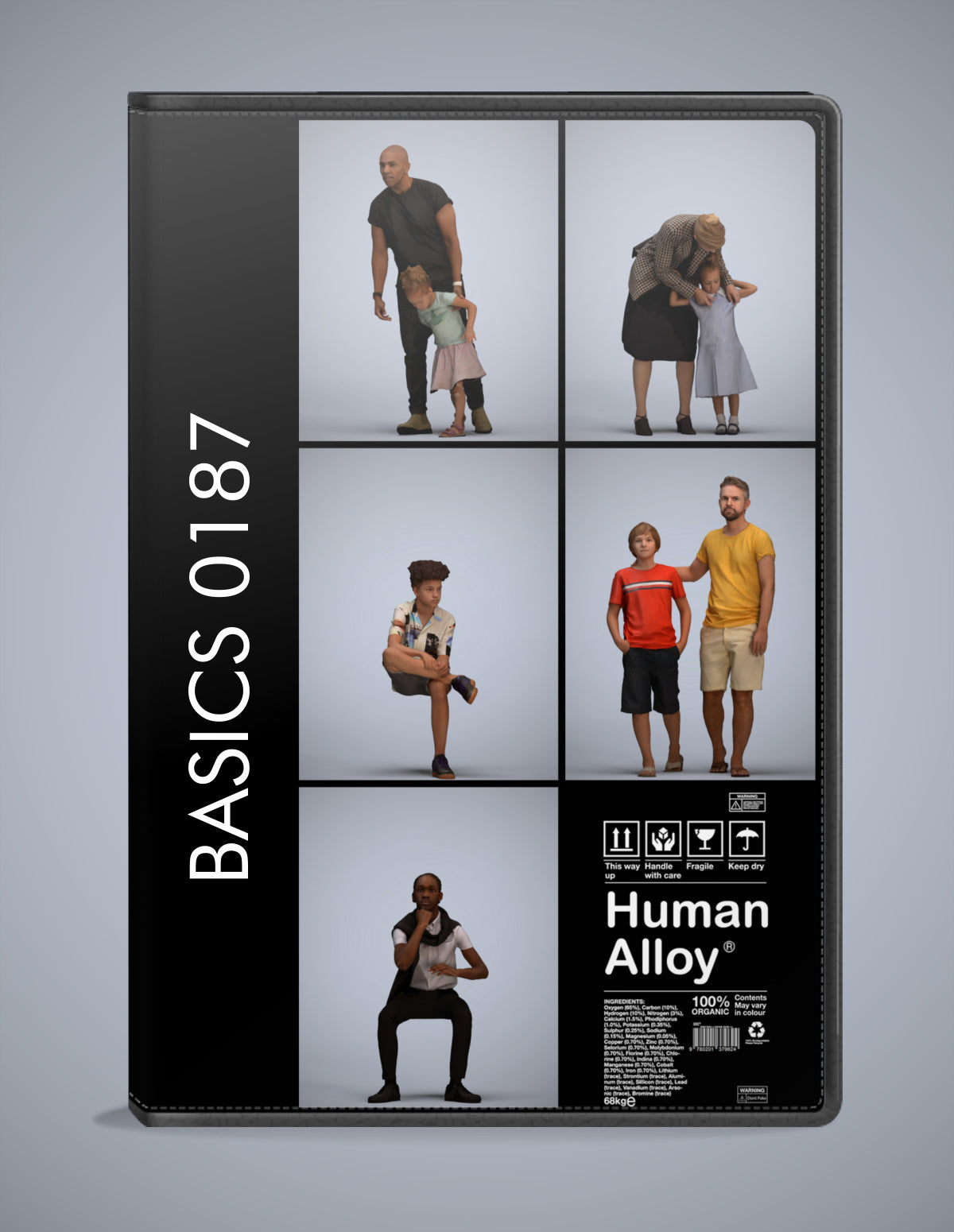photogrammetry 3D people kids collection, 5 realistic human models archviz FBX
