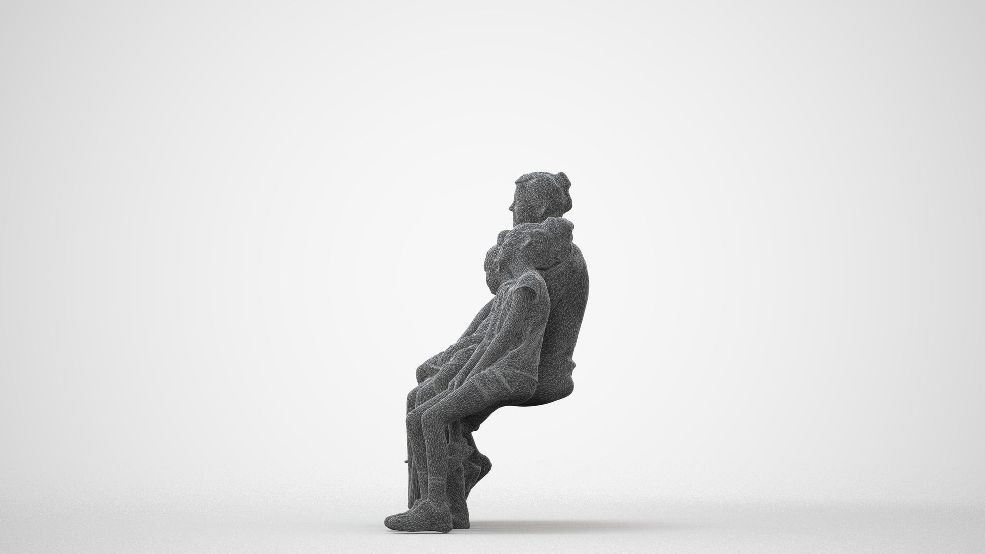 3D scanned girl kids casual, photorealistic archviz people for Enscape and SketchUp, square thumbnail