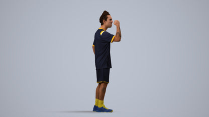 3D people model man sport, scanned human for 3ds Max rendering, side view render