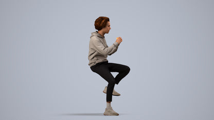 realistic 3D people man casual sitting, render-ready for V-Ray and Corona, FBX OBJ, side view render