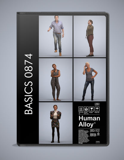 3D people models standing bundle, 5 scanned humans for 3ds Max rendering