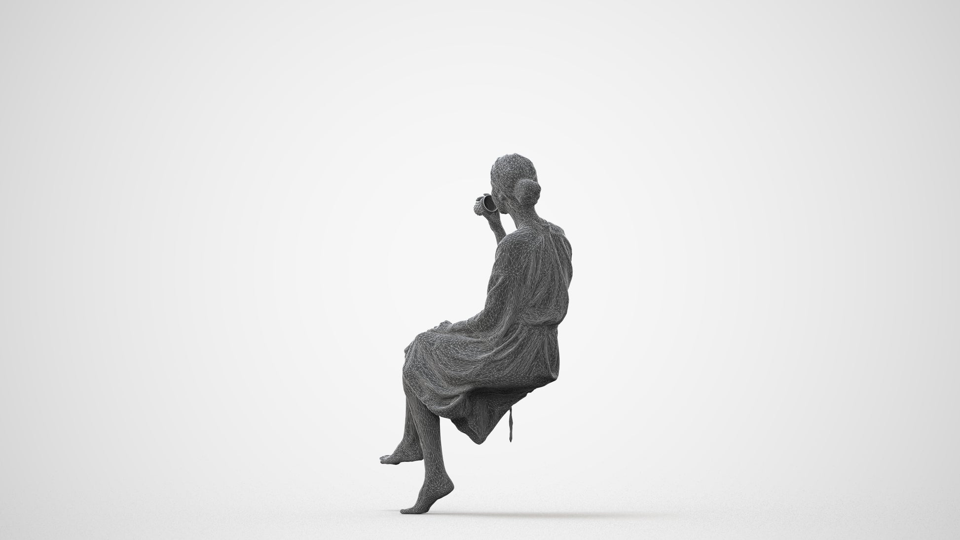 photogrammetry 3D woman casual bathroom, realistic human model archviz FBX, square thumbnail