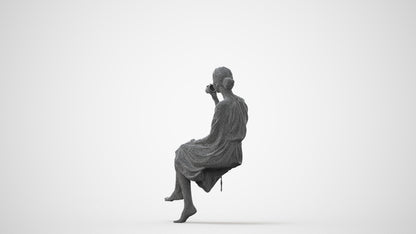 photogrammetry 3D woman casual bathroom, realistic human model archviz FBX, square thumbnail
