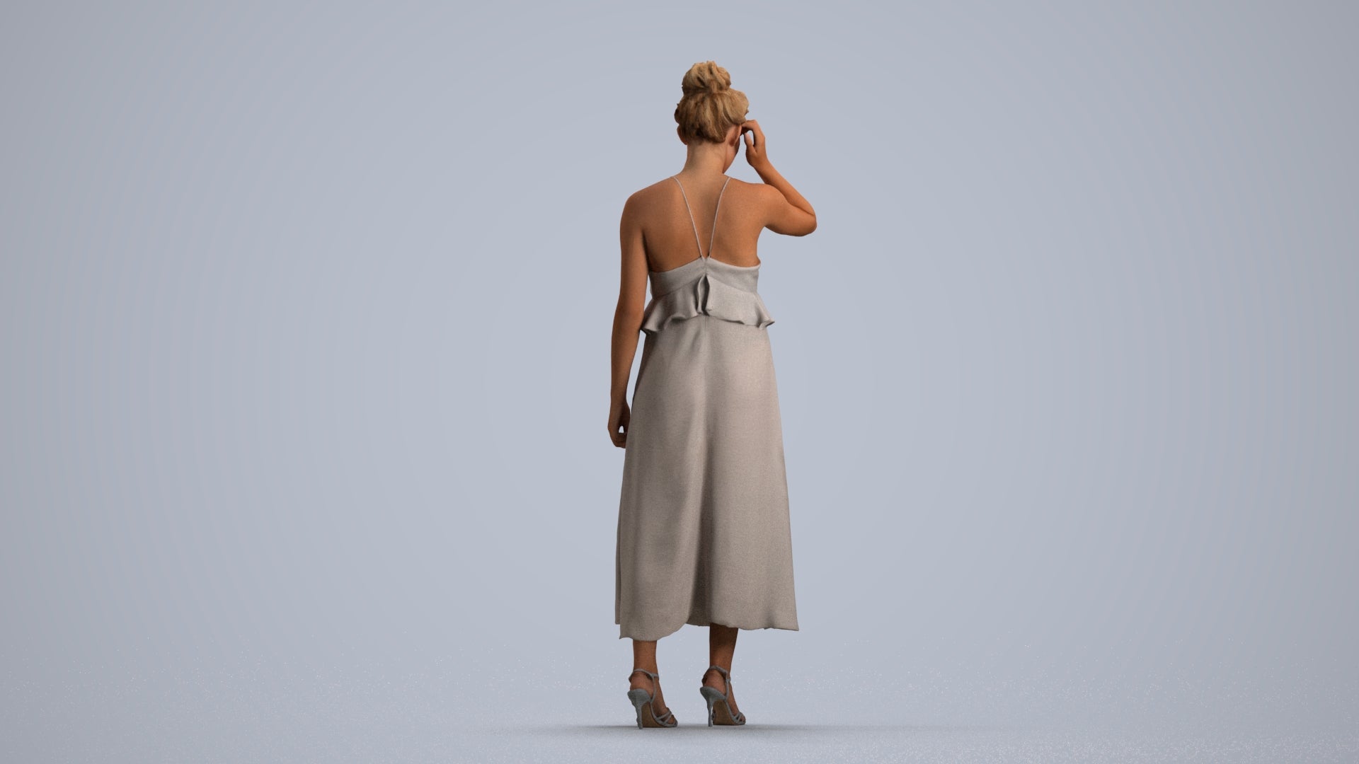 scanned 3D woman formal formalaffairs, photogrammetry people for Enscape and V-Ray, front view render