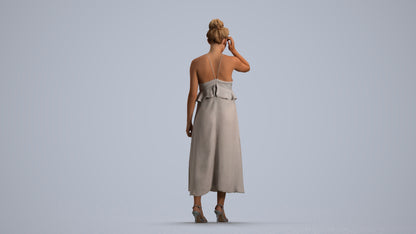 scanned 3D woman formal formalaffairs, photogrammetry people for Enscape and V-Ray, front view render
