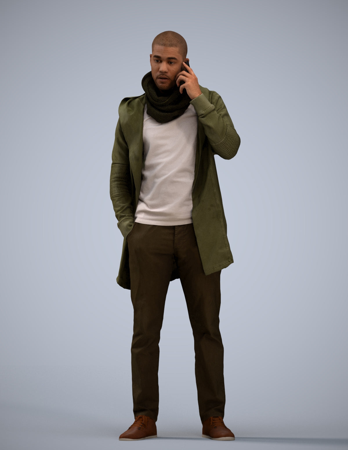 3D scanned man standing casual, photorealistic archviz people for Enscape and SketchUp