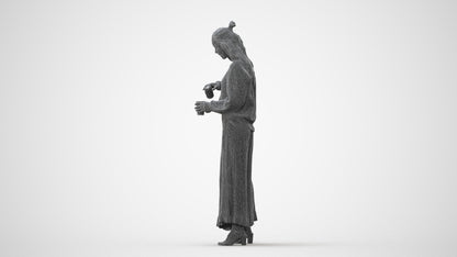 3D people model woman casual standing, scanned human for 3ds Max rendering, square thumbnail