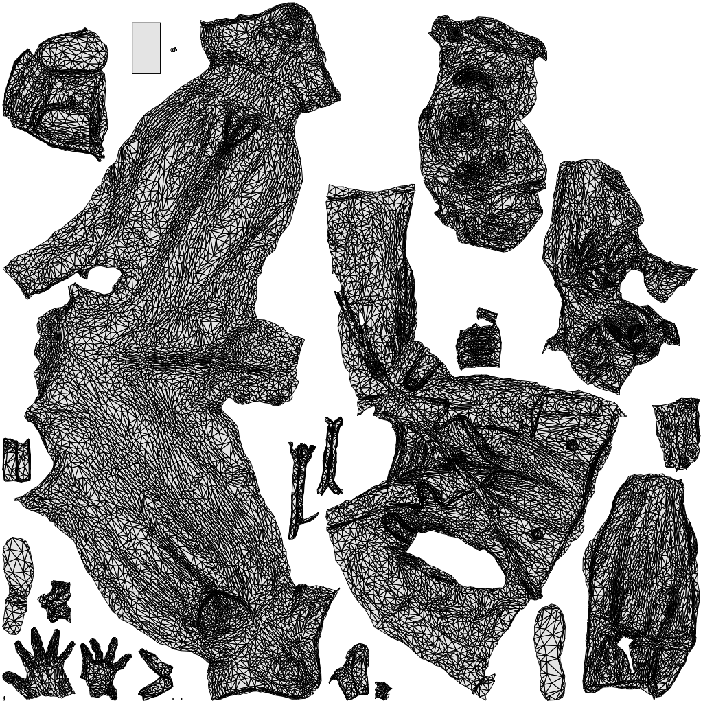 3D people model woman casual walking, scanned human for 3ds Max rendering, wireframe top-down view