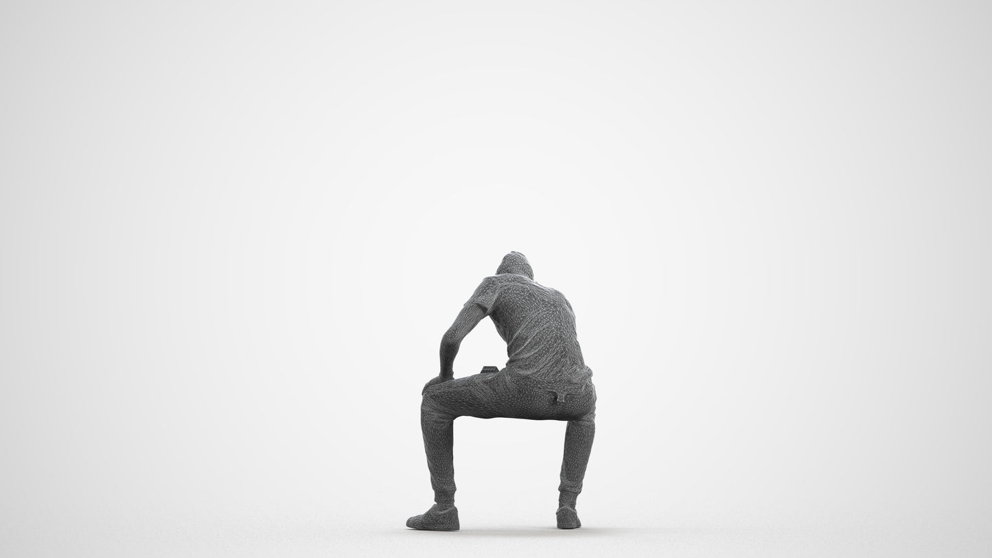 photogrammetry 3D man casual sport, realistic human model archviz FBX, wireframe front view