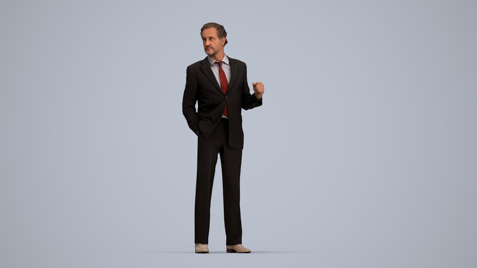 3D scanned man business, photorealistic archviz people for Enscape and SketchUp, back view render