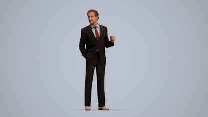 3D scanned man business, photorealistic archviz people for Enscape and SketchUp, back view render