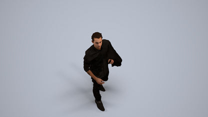 photogrammetry 3D man casual walking, realistic human model archviz FBX, back view render
