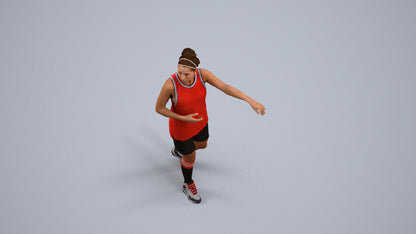 3D people model woman sport, scanned human for 3ds Max rendering, back view render