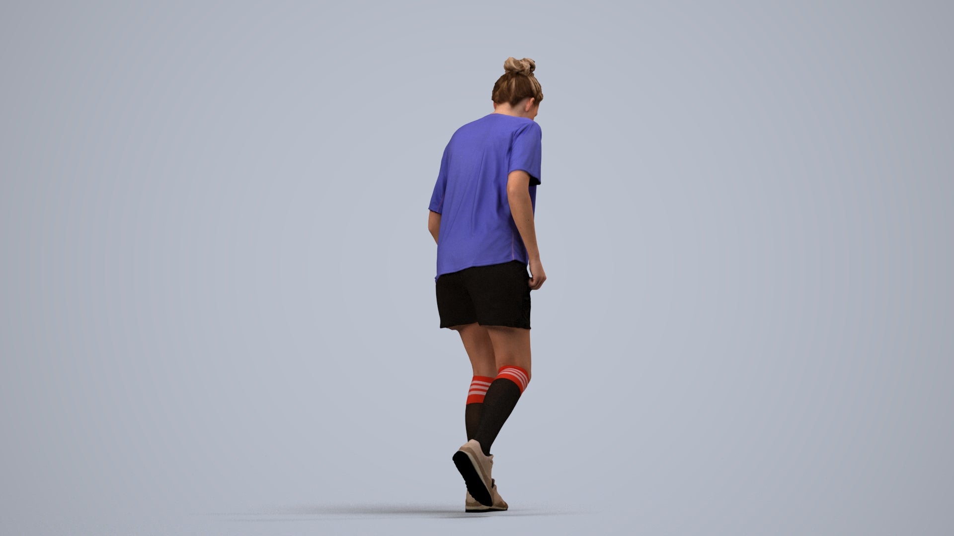 scanned 3D woman sport, photogrammetry people for Enscape and V-Ray, side view render