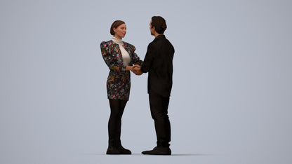 realistic 3D people woman business, render-ready for V-Ray and Corona, FBX OBJ, top-down view render