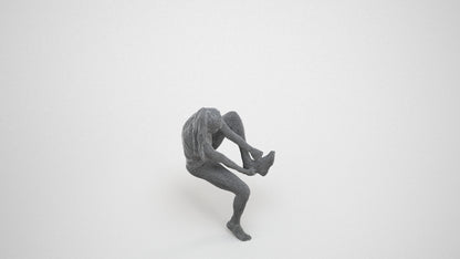 realistic 3D human woman sport, archviz people FBX OBJ for Blender, wireframe three-quarter view