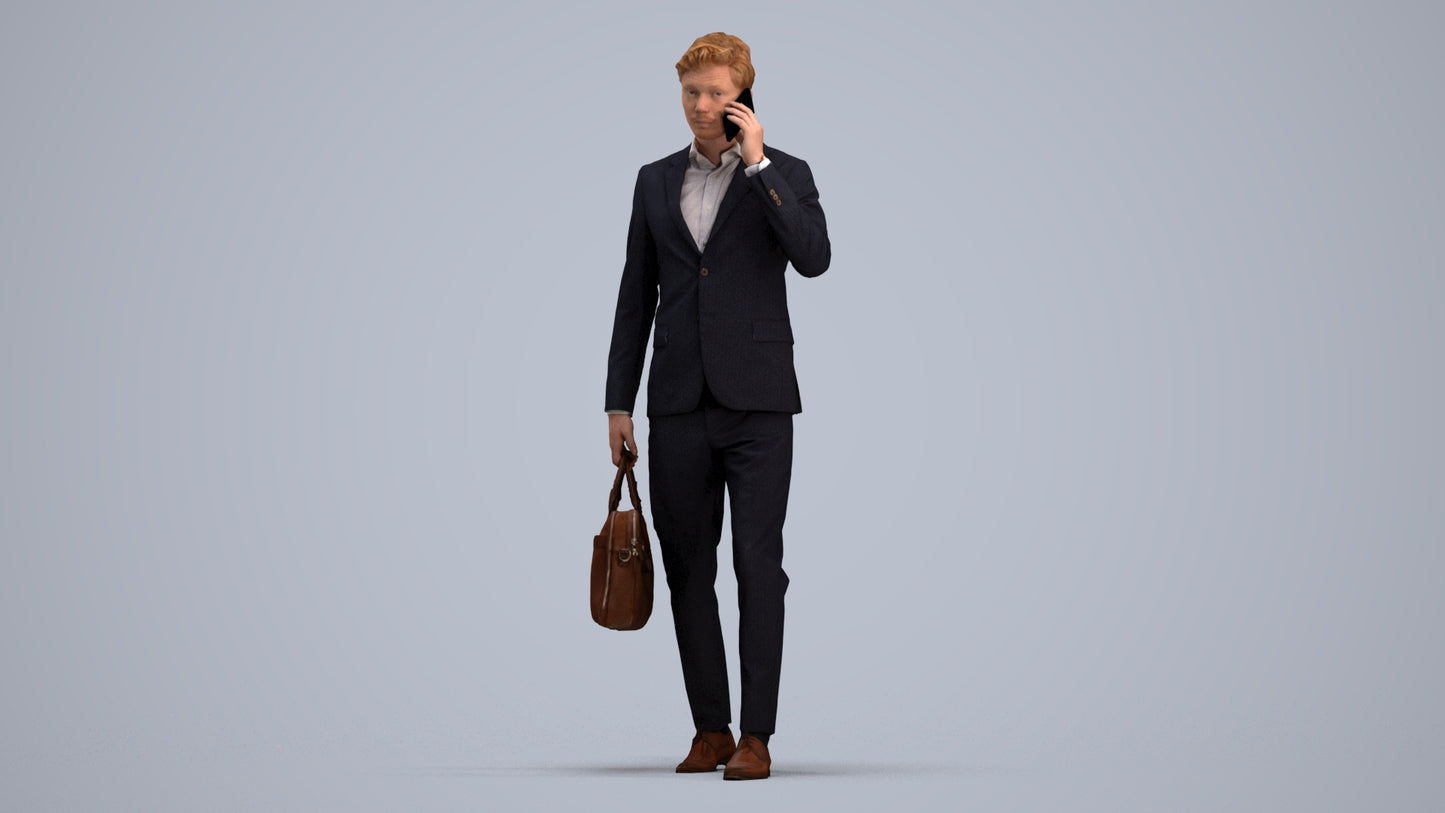 photogrammetry 3D man business, realistic human model archviz FBX, standing pose render