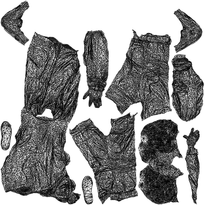 realistic 3D people man casual standing, render-ready for V-Ray and Corona, FBX OBJ, wireframe top-down view