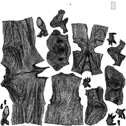 scanned 3D woman business, photogrammetry people for Enscape and V-Ray, wireframe top-down view