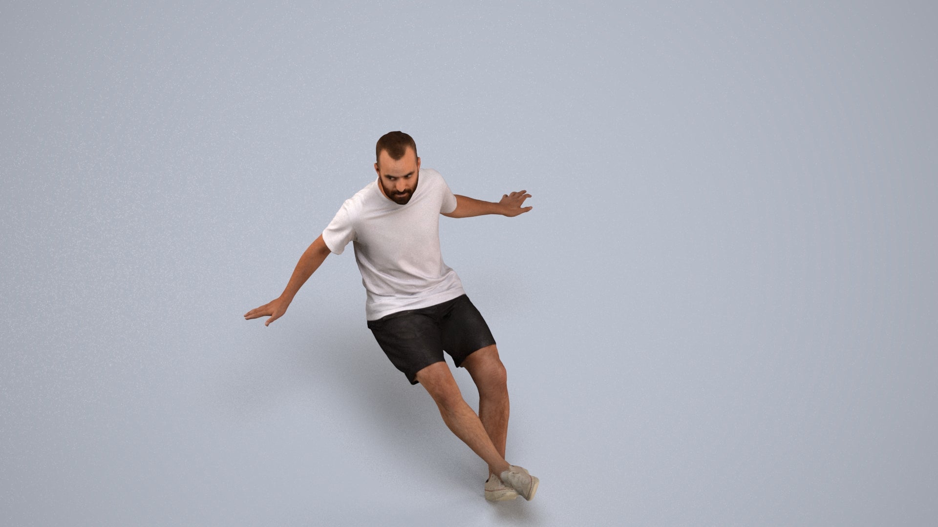 scanned 3D man casual sitting, photogrammetry people for Enscape and V-Ray, back view render