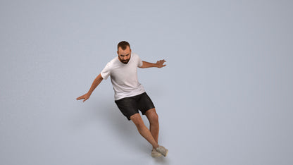 scanned 3D man casual sitting, photogrammetry people for Enscape and V-Ray, back view render