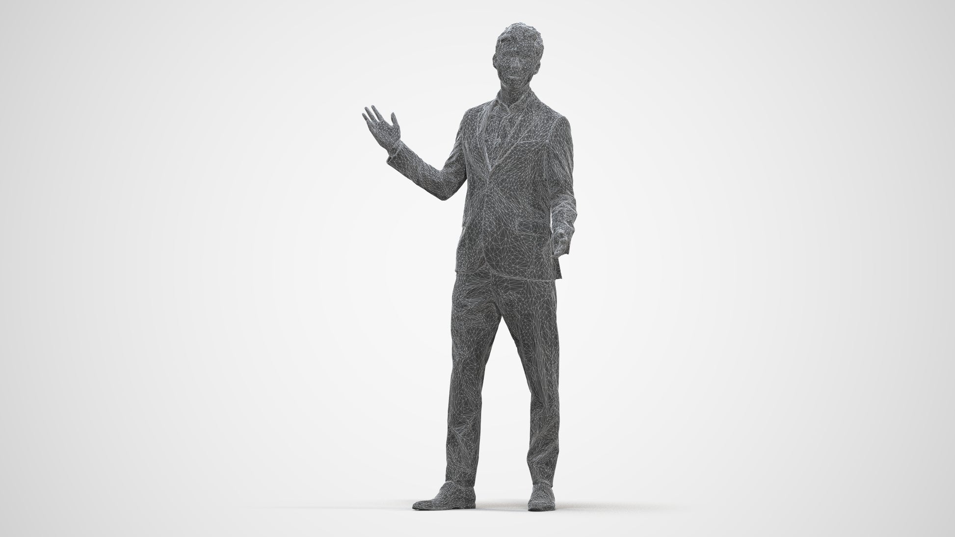 photogrammetry 3D man business, realistic human model archviz FBX, three-quarter front view render