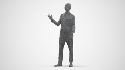 photogrammetry 3D man business, realistic human model archviz FBX, three-quarter front view render