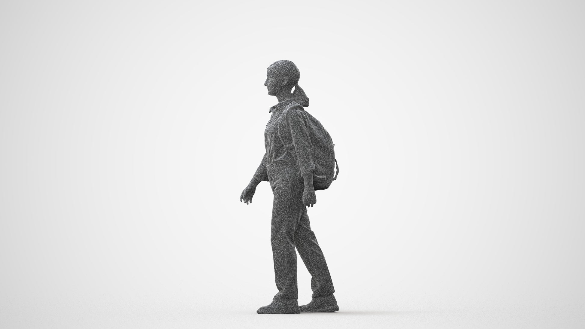 scanned 3D girl kids, photogrammetry people for Enscape and V-Ray, square thumbnail