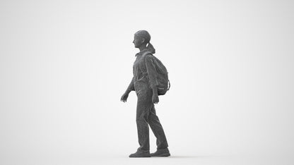 scanned 3D girl kids, photogrammetry people for Enscape and V-Ray, square thumbnail