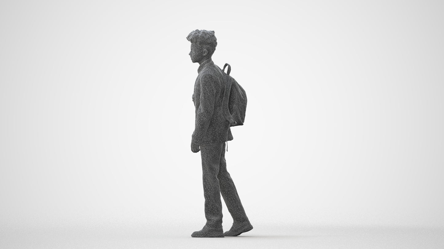 realistic 3D people man kids, render-ready for V-Ray and Corona, FBX OBJ, square thumbnail