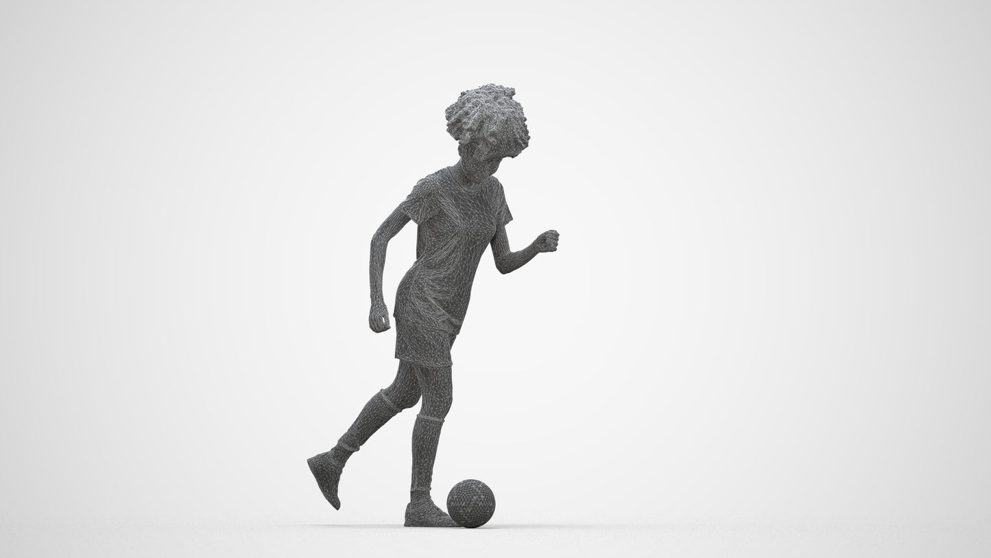 3D people model woman sport, scanned human for 3ds Max rendering, wireframe back view