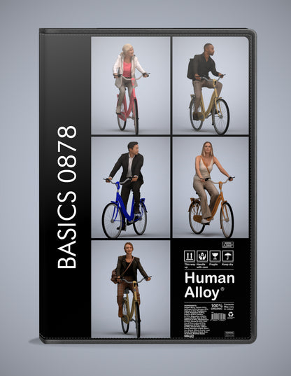 3D human models cycling bundle, 5 photogrammetry scanned people for archviz