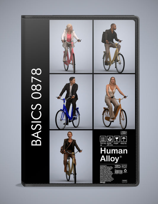 3D human models cycling bundle, 5 photogrammetry scanned people for archviz