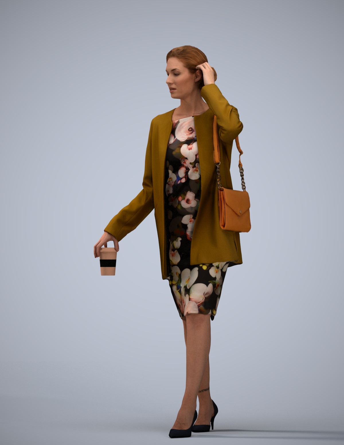 realistic 3D people woman casual couple, render-ready for V-Ray and Corona, FBX OBJ
