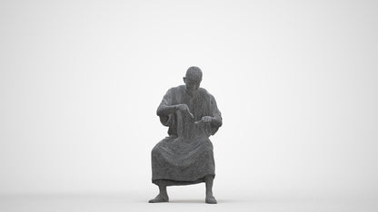 realistic 3D man sitting, scanned archviz people for Blender and 3ds Max, three-quarter front view render