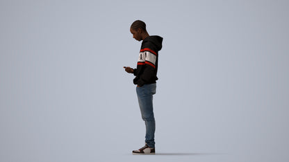 photogrammetry 3D boy casual kids, realistic human model archviz FBX, three-quarter view render
