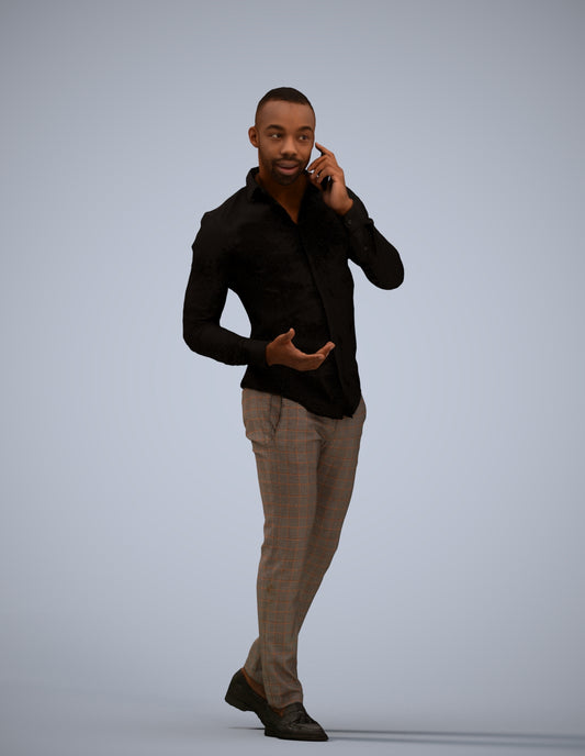 realistic 3D people man business walking, render-ready for V-Ray and Corona, FBX OBJ