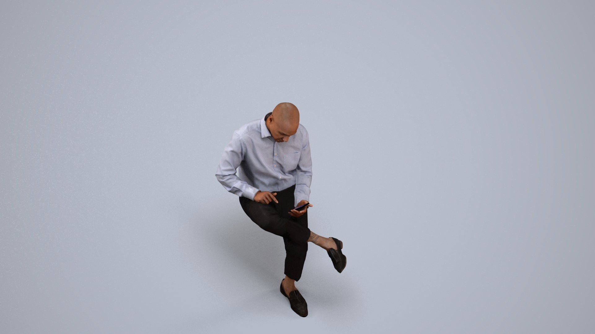 photogrammetry 3D man business kids, realistic human model archviz FBX, back view render