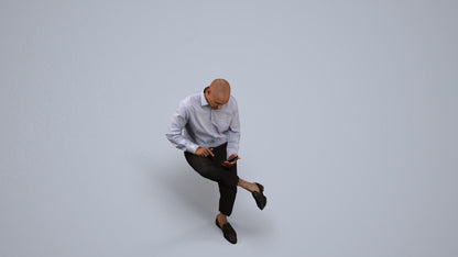 photogrammetry 3D man business kids, realistic human model archviz FBX, back view render