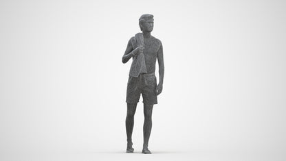 realistic 3D people man sport, render-ready for V-Ray and Corona, FBX OBJ, three-quarter front view render