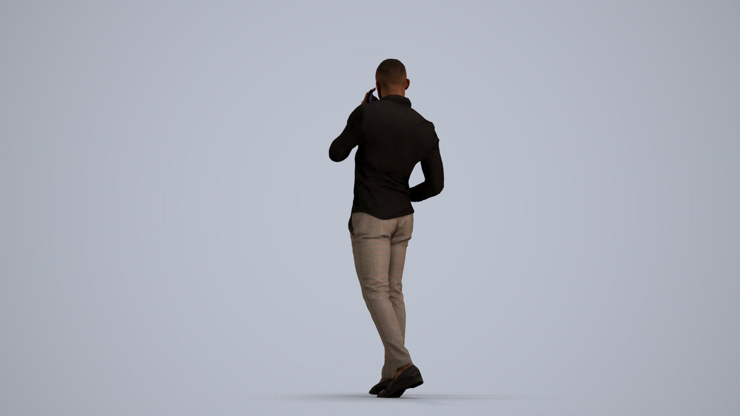 realistic 3D people man business walking, render-ready for V-Ray and Corona, FBX OBJ, front view render