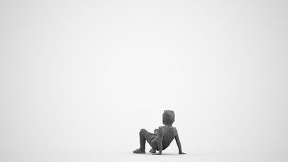 realistic 3D boy casual kids, scanned archviz people for Blender and 3ds Max, wireframe front view