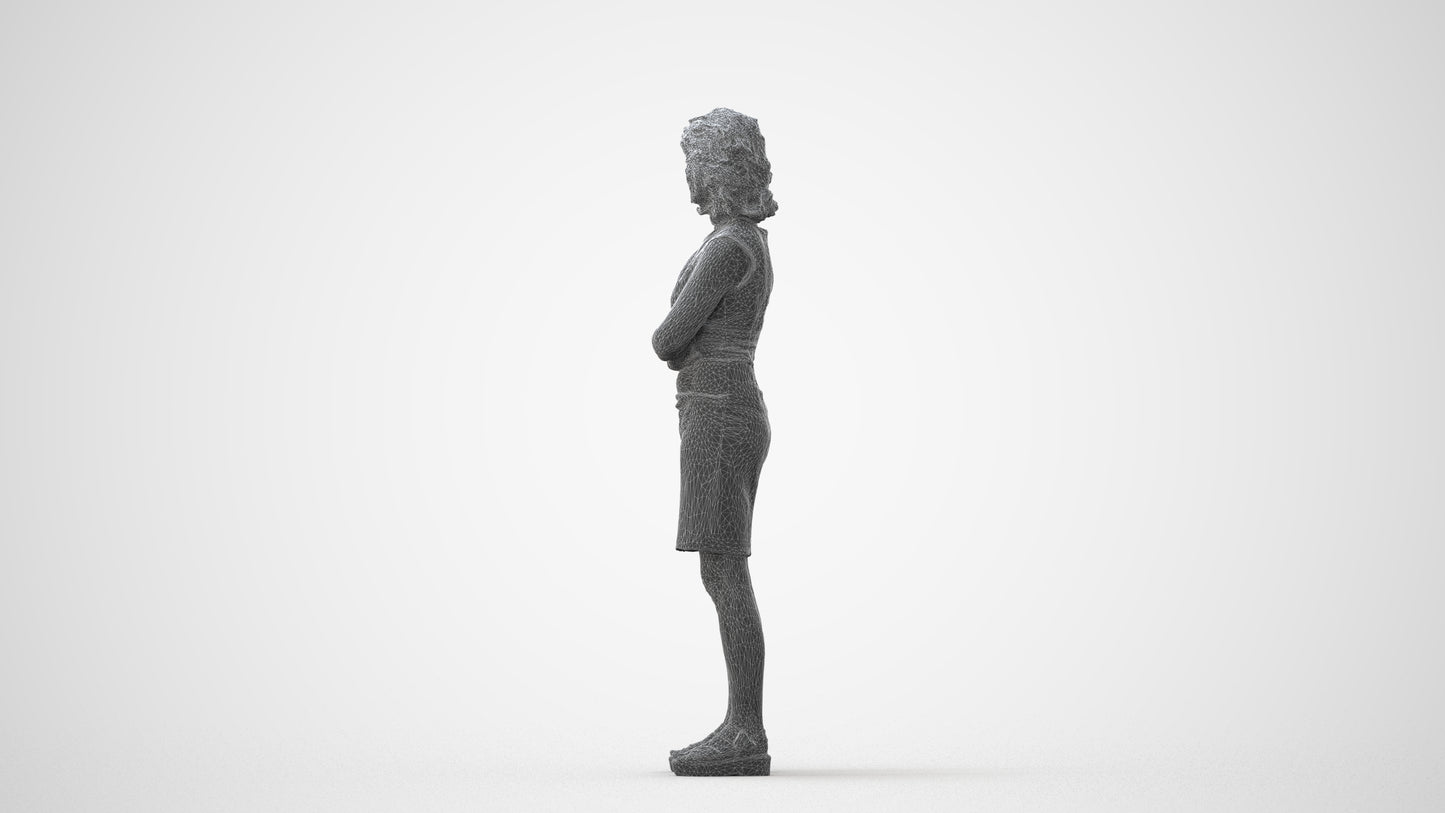 scanned 3D woman business standing, photogrammetry people for Enscape and V-Ray, square thumbnail
