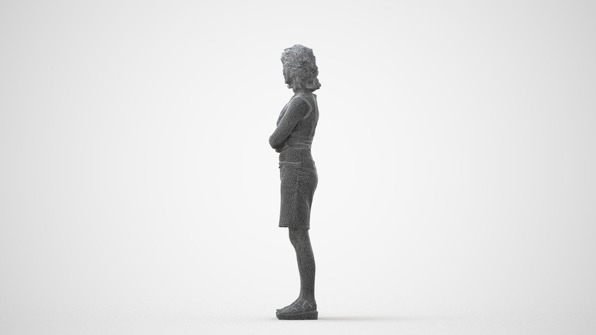 scanned 3D woman business standing, photogrammetry people for Enscape and V-Ray, square thumbnail