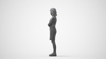 scanned 3D woman business standing, photogrammetry people for Enscape and V-Ray, square thumbnail