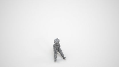 photogrammetry 3D boy casual kids, realistic human model archviz FBX, wireframe three-quarter view