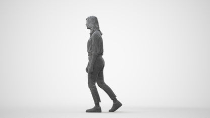 realistic 3D people woman casual walking, render-ready for V-Ray and Corona, FBX OBJ, square thumbnail